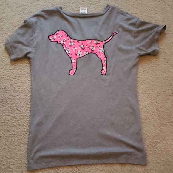 PINK Victoria's Secret Tops Sale Pink Dog T Shirt Poshmark